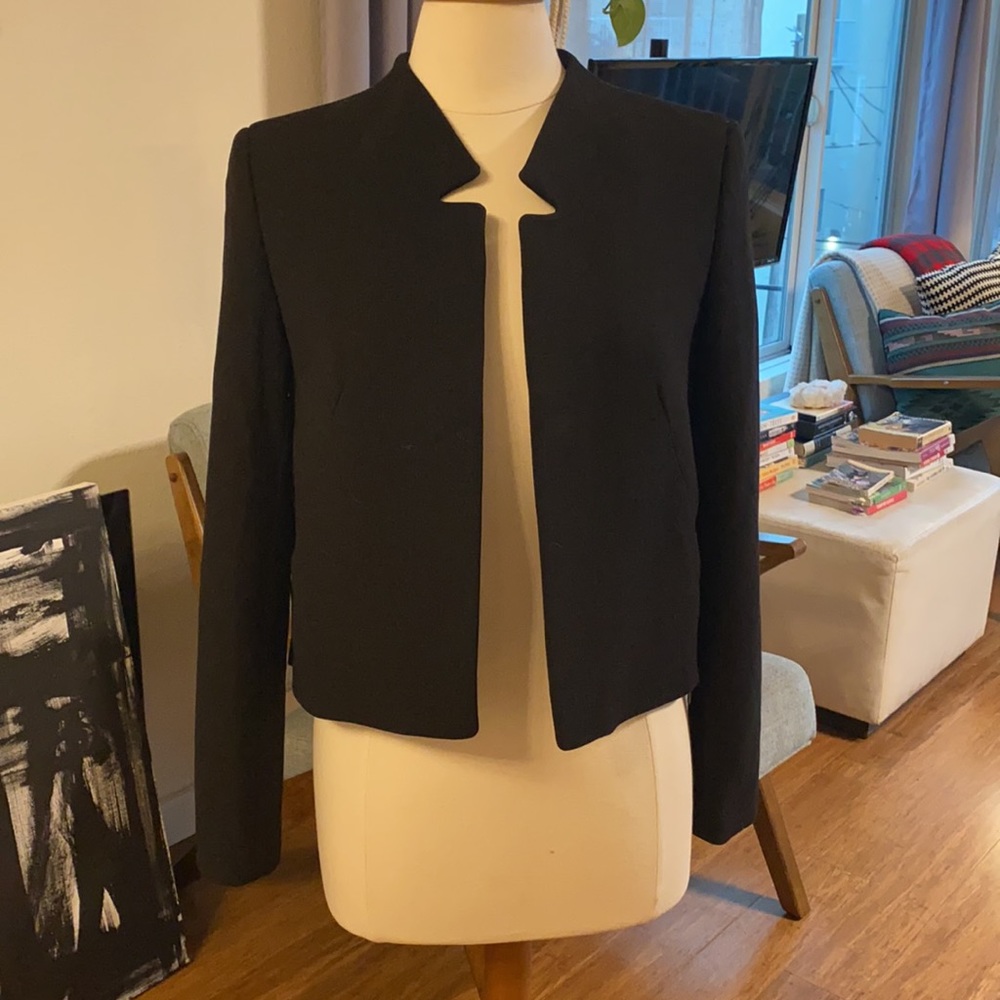 Rachel Roy black blazer zippers on side - Picture 6 of 7